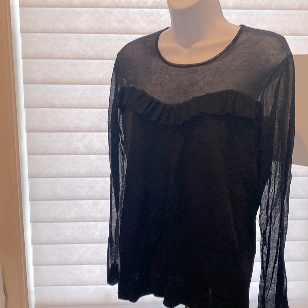 ESCADA BLACK semi sheer top NWT